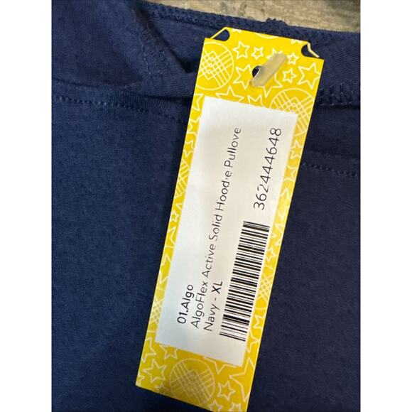 Boys 01.Algo AlgoFlex Active Solid Hooded Pullover, Navy, XL (16-18) - Picture 2 of 4